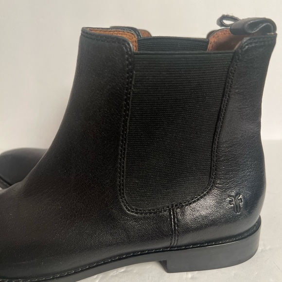 Frye Boots 7.5 Black Leather Pull On Booties Moto Classic Cottagecore Boho - Picture 5 of 12